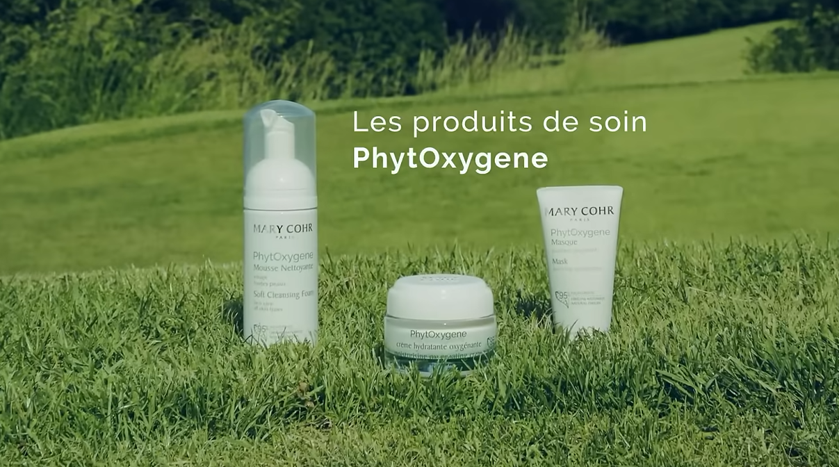Productos de la línea Phytoxygene de Mary Cohr: espuma limpiadora, crema hidratante oxigenante y mascarilla